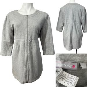 Sport Savvy Women's Light Gray Knit Utility Jacket